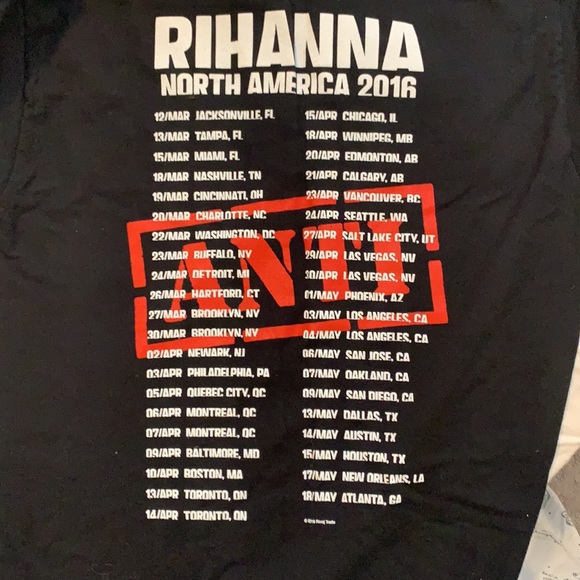 Rihanna North America Anti Tour 2016 Long Sleeve - Picture 2 of 2